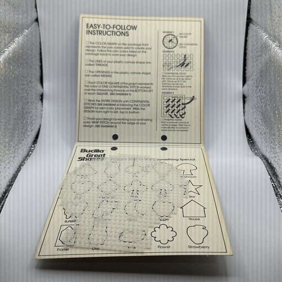 Vintages Bucilla Great Shapes 1982 Pre-Cut Plastic Canvas Shapes Shell No 5627 - Picture 4 of 7